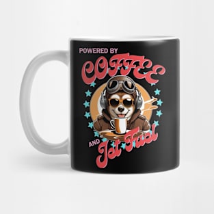 Powered by Coffee and Jet Fuel - Shiba Inu Pilot Mug